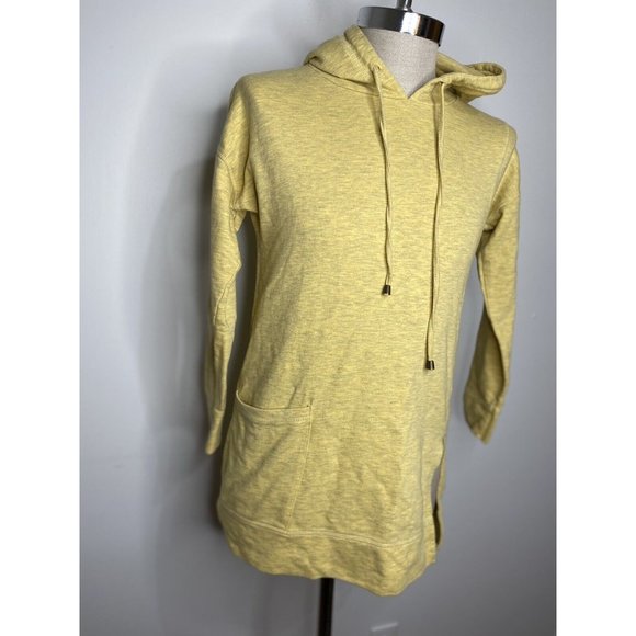 Soft Surroundings Womens Tunic Top Hoodie Sweat Shirt XS Yellow Pocket - Picture 3 of 6